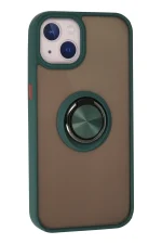 Newface iPhone 13 Kılıf Montreal Yüzüklü Silikon Kapak - Yeşil - Görsel 3