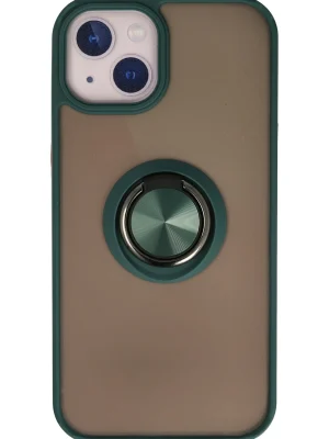 Newface iPhone 13 Kılıf Montreal Yüzüklü Silikon Kapak - Yeşil