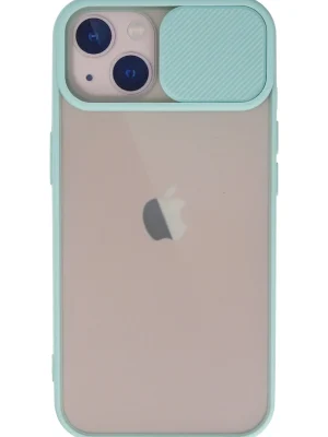 Newface iPhone 13 Kılıf Palm Buzlu Kamera Sürgülü Silikon - Turkuaz
