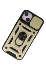 Newface iPhone 13 Kılıf Pars Lens Yüzüklü Silikon - Gold - Görsel 3