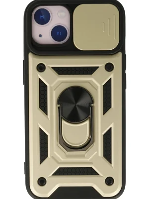 Newface iPhone 13 Kılıf Pars Lens Yüzüklü Silikon - Gold