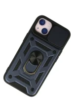 Newface iPhone 13 Kılıf Pars Lens Yüzüklü Silikon - Lacivert - Görsel 3