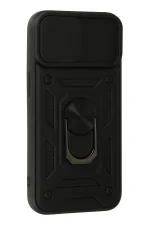 Newface iPhone 13 Kılıf Pars Lens Yüzüklü Silikon - Siyah - Görsel 2