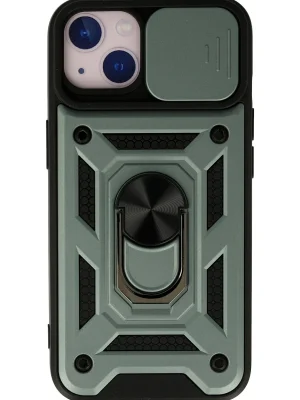 Newface iPhone 13 Kılıf Pars Lens Yüzüklü Silikon - Yeşil