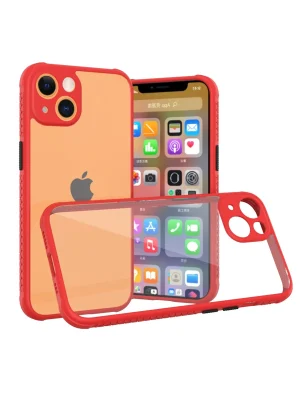 Newface iPhone 13 Mini Kılıf Miami Şeffaf Silikon - Kırmızı