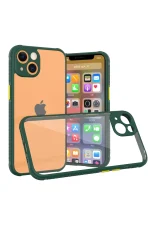 Newface iPhone 13 Mini Kılıf Miami Şeffaf Silikon - Koyu Yeşil