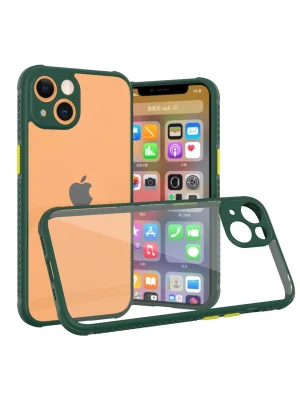 Newface iPhone 13 Mini Kılıf Miami Şeffaf Silikon - Koyu Yeşil