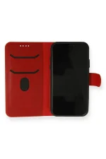 Newface iPhone 13 Mini Kılıf Trend S Plus Kapaklı Kılıf - Kırmızı - Görsel 2