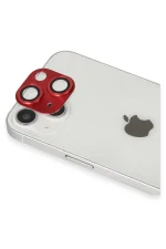 Newface iPhone 13 Pers Alüminyum Kamera Lens - Kırmızı - Görsel 2