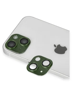 Newface iPhone 13 Pers Alüminyum Kamera Lens - Yeşil