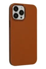 Newface iPhone 13 Pro Kılıf Asya Deri Silikon - Kahverengi - Görsel 2