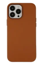 Newface iPhone 13 Pro Kılıf Asya Deri Silikon - Kahverengi