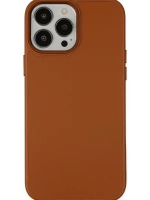 Newface iPhone 13 Pro Kılıf Asya Deri Silikon - Kahverengi