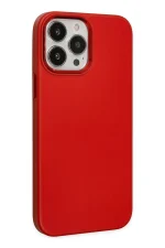 Newface iPhone 13 Pro Kılıf Asya Deri Silikon - Kırmızı - Görsel 2
