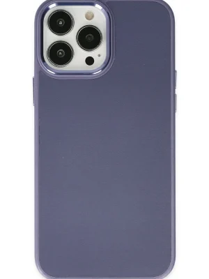 Newface iPhone 13 Pro Kılıf Asya Deri Silikon - Mor