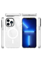 Newface iPhone 13 Pro Kılıf Beta Magneticsafe Silikon - Şeffaf - Görsel 3