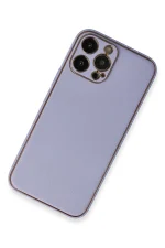 Newface iPhone 13 Pro Kılıf Coco Deri Silikon Kapak - Açık Lila - Görsel 2