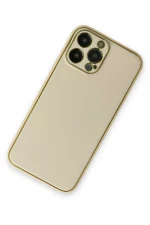 Newface iPhone 13 Pro Kılıf Coco Deri Silikon Kapak - Gold - Görsel 3