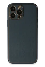 Newface iPhone 13 Pro Kılıf Coco Deri Silikon Kapak - Mavi