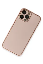 Newface iPhone 13 Pro Kılıf Coco Deri Silikon Kapak - Pembe - Görsel 2