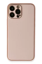 Newface iPhone 13 Pro Kılıf Coco Deri Silikon Kapak - Pembe