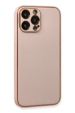 Newface iPhone 13 Pro Kılıf Coco Deri Silikon Kapak - Pembe - Görsel 3