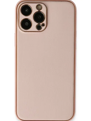 Newface iPhone 13 Pro Kılıf Coco Deri Silikon Kapak - Pembe