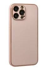 Newface iPhone 13 Pro Kılıf Coco Deri Silikon Kapak - Pudra - Görsel 3