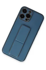 Newface iPhone 13 Pro Kılıf Coco Deri Standlı Kapak - Açık Mavi - Görsel 2