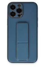 Newface iPhone 13 Pro Kılıf Coco Deri Standlı Kapak - Açık Mavi