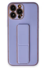 Newface iPhone 13 Pro Kılıf Coco Deri Standlı Kapak - Koyu Lila
