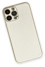 Newface iPhone 13 Pro Kılıf Coco Karbon Silikon - Beyaz - Görsel 2