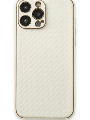 Newface iPhone 13 Pro Kılıf Coco Karbon Silikon - Beyaz