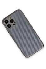 Newface iPhone 13 Pro Kılıf Coco Karbon Silikon - Gri - Görsel 3