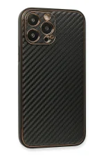 Newface iPhone 13 Pro Kılıf Coco Karbon Silikon - Siyah - Görsel 2