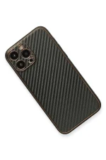 Newface iPhone 13 Pro Kılıf Coco Karbon Silikon - Siyah - Görsel 3