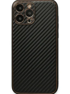 Newface iPhone 13 Pro Kılıf Coco Karbon Silikon - Siyah