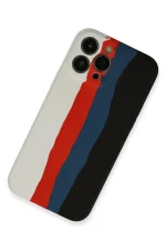 Newface iPhone 13 Pro Kılıf Ebruli Lansman Silikon - Beyaz-Siyah - Görsel 2