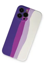 Newface iPhone 13 Pro Kılıf Ebruli Lansman Silikon - Mor-Beyaz - Görsel 2