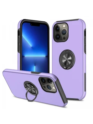 Newface iPhone 13 Pro Kılıf Elit Yüzüklü Kapak - Mor