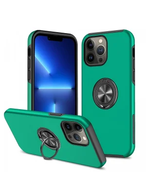 Newface iPhone 13 Pro Kılıf Elit Yüzüklü Kapak - Yeşil