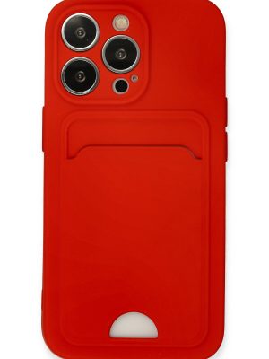 Newface iPhone 13 Pro Kılıf Kelvin Kartvizitli Silikon - Kırmızı