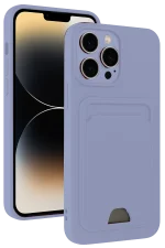 Newface iPhone 13 Pro Kılıf Kelvin Kartvizitli Silikon - Lila