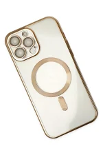 Newface iPhone 13 Pro Kılıf Kross Magneticsafe Kapak - Gold - Görsel 3