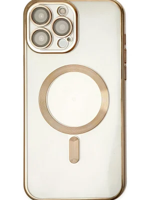 Newface iPhone 13 Pro Kılıf Kross Magneticsafe Kapak - Gold