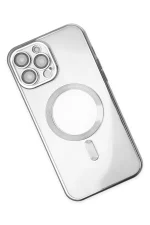 Newface iPhone 13 Pro Kılıf Kross Magneticsafe Kapak - Gümüş - Görsel 3