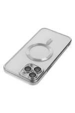 Newface iPhone 13 Pro Kılıf Kross Magneticsafe Kapak - Gümüş - Görsel 5