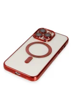 Newface iPhone 13 Pro Kılıf Kross Magneticsafe Kapak - Kırmızı - Görsel 5