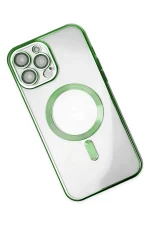 Newface iPhone 13 Pro Kılıf Kross Magneticsafe Kapak - Koyu Yeşil - Görsel 3