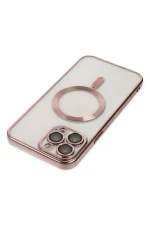 Newface iPhone 13 Pro Kılıf Kross Magneticsafe Kapak - Rose - Görsel 5